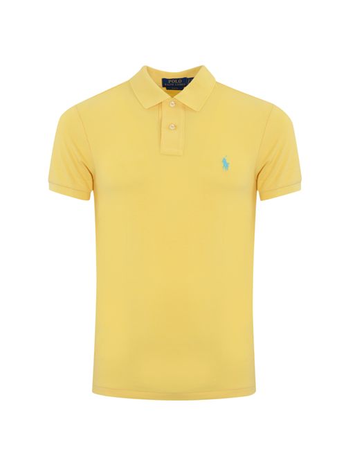 Polo due bottoni in cotone con logo giallo POLO RALPH LAUREN | 710795080003